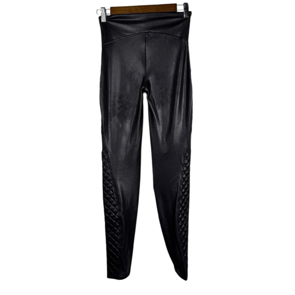 Spanx Moto quilted faux leather leggings Size Women's Small - Picture 4 of 8
